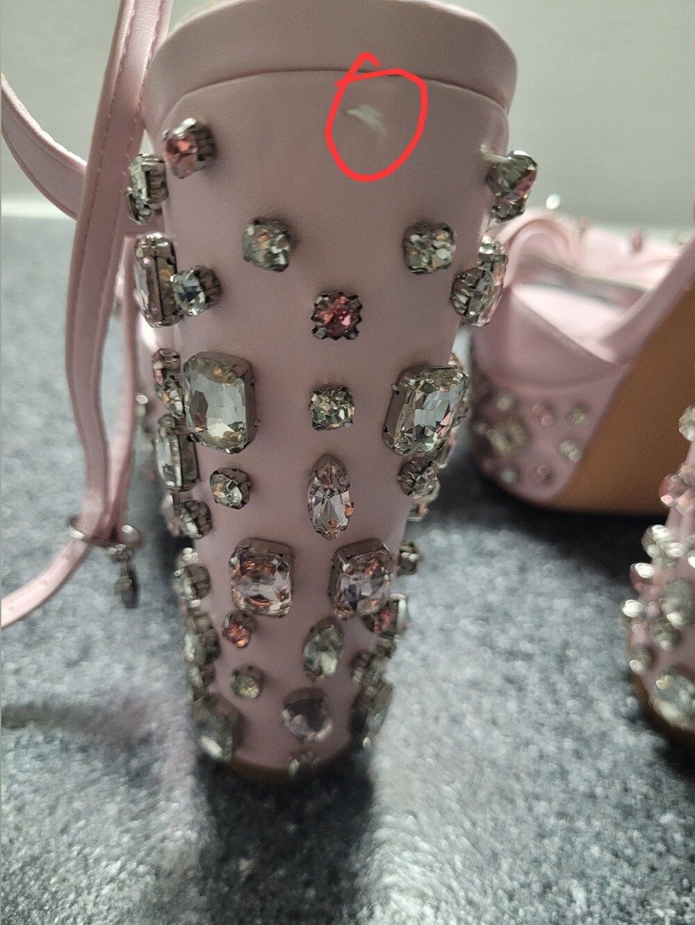 AZALEA WANG MAYA EMBELLISHED BOW CHUNKY HEELED PLATFORM SANDAL LIGHTPINK SIZE 7 - Picture 8 of 14
